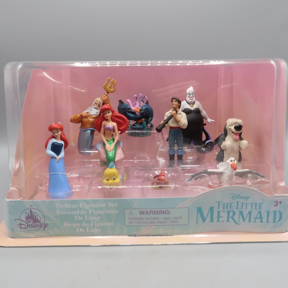 Disney Store Ariel The Little Mermaid 10 piece Deluxe Figure Play Set New